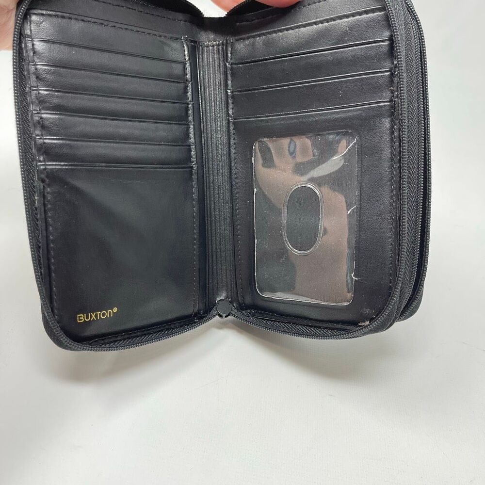 Buxton RFID Julia Heiress Double Zip Around Leather Wallet Black - Picture 8 of 8